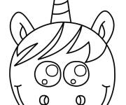 Coloriage Emoji licorne