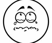 Coloriage Emoji pleurant aux larmes