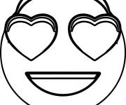 Coloriage Emoji pour exprimer l'amour 