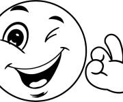Coloriage Emoticon d'accord