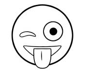 Coloriage Emoticon de rire facile