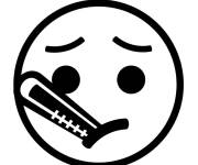 Coloriage Emoticon malade maternelle