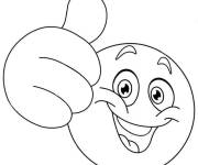 Coloriage Emoticon parfait stylis&eacute;