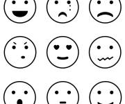 Coloriage Illustration de Smileys facile