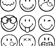 Coloriage Liste de Smileys gratuit