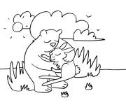 Coloriage Amiti&eacute; des animaux &Eacute;motions