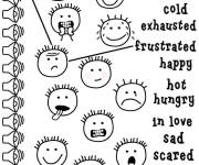 Coloriage Associez les visages aux &eacute;motions
