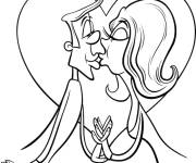 Coloriage Baiser indicatif de l'amour