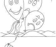 Coloriage Ballons avec des expressions faciales