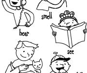 Coloriage Cinq enfants et cinq &Eacute;motions