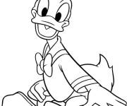 Coloriage Donald Duck se sent la pleine joie