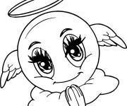 Coloriage Emoji avec l'&Eacute;motion d'&ecirc;tre un ange