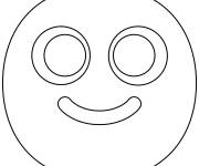 Coloriage Emoji l&eacute;g&egrave;rement souriant