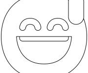 Coloriage Emoji souriant et en sueur