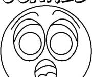 Coloriage Emotic&ocirc;ne effray&eacute; simple