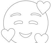 Coloriage Emotic&ocirc;ne qui indique le sentiment d'amour
