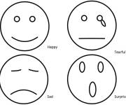 Coloriage Emoticons diff&eacute;rentes