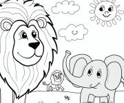 Coloriage &Eacute;motions dans la savane