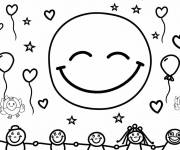 Coloriage &Eacute;motions du bonheur pour les enfants