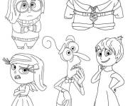 Coloriage &Eacute;motions sur les visages de personnages de cartoon
