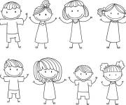 Coloriage Enfant en dansant de joie