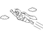 Coloriage Enfant se sent superman