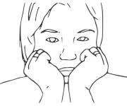 Coloriage Expression de l'inqui&eacute;tude sur le visage