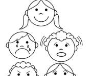Coloriage Expressions faciales et des &eacute;motions