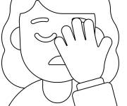 Coloriage Femme avec les expressions de la d&eacute;ception