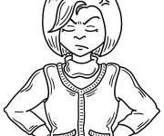 Coloriage Femme irrit&eacute;e