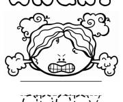 Coloriage Fille et le sentiment &eacute;nerv&eacute;