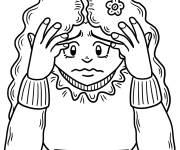 Coloriage Fille inqui&egrave;te