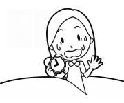 Coloriage Fille se sent active le matin