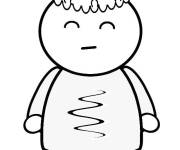 Coloriage Garcon se sent timide