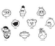 Coloriage H&eacute;ros de Sesame Street et les bonnes sentiments