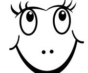 Coloriage Joie sur le visage en abstrait