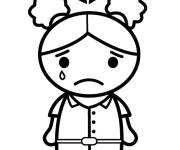 Coloriage L'&eacute;motion de tristesse de la Fille