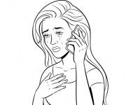 Coloriage La femme pleure