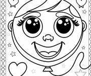 Coloriage La joie s'exprime sur les yeux de l'enfant