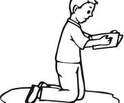 Coloriage La paix pendant la pri&egrave;re