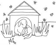 Coloriage Le chien se sent ennuie