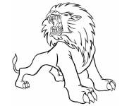 Coloriage Le lion se sent f&acirc;ch&eacute;