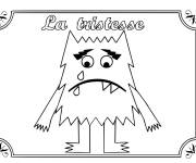Coloriage Le monstre se sent triste