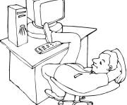 Coloriage Le programmeur se sent &eacute;puis&eacute;
