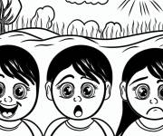 Coloriage Les &Eacute;motions de la peur et de la joie et de tristesse