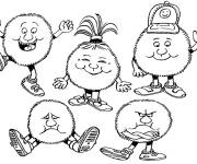 Coloriage Les peluches et les &eacute;motions de joie
