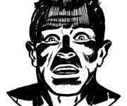 Coloriage Les yeux de l'homme exprimant la peur