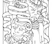 Coloriage Masque du th&eacute;&acirc;tre exprimant joie et peur