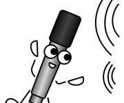 Coloriage Microphone attentif