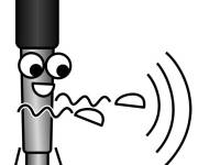 Coloriage Microphone en tremblant